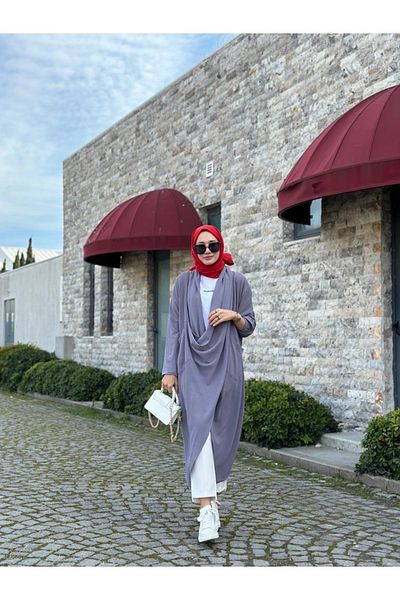NS Moda Hijab Cross Cangur Tunica Gri Model-417