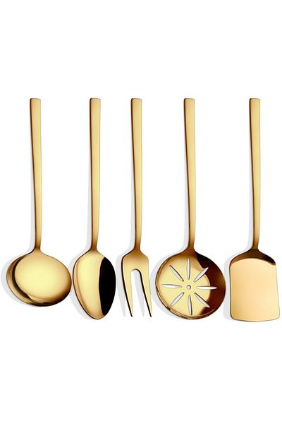 Demir Çeyiz Dmr Life Diamond Titanium Gold 89 Piece Fork Spoon Knife Set