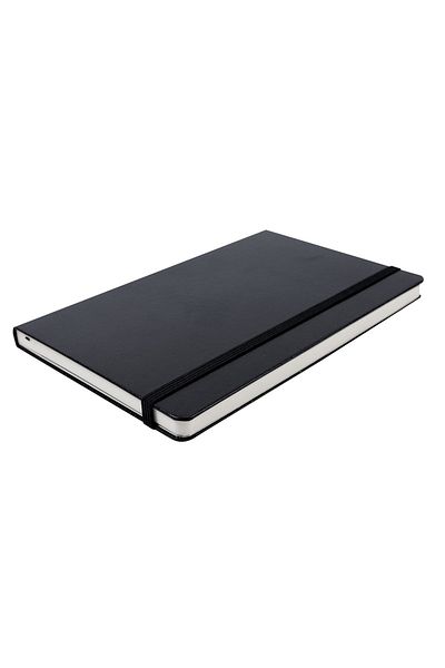 Victoria's Journals Venzi Classic Vegan Leather Hard Covered Pointed Notebook 13x21 Cm Black