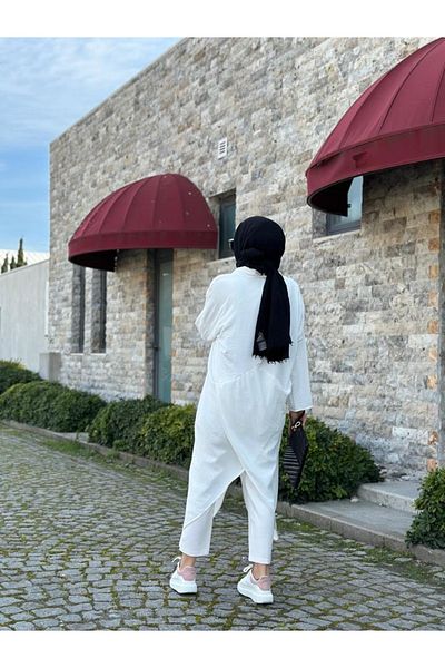 NS Moda Hijab Cross Cangur Tunica Alb Model-417