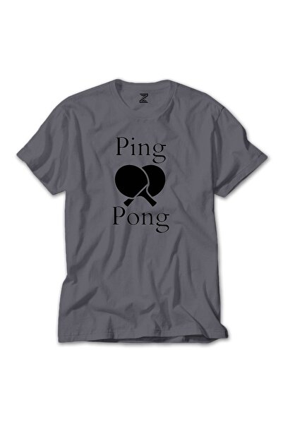 Z zepplin Тениска с дизайн на ракета за пинг-понг, черно-сива