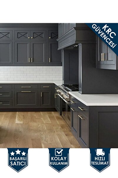 KRCDİJİTAL Mat Gri Dolap Kaplama Folyosu 40cm X 1m Kendinden Yapışkanlı