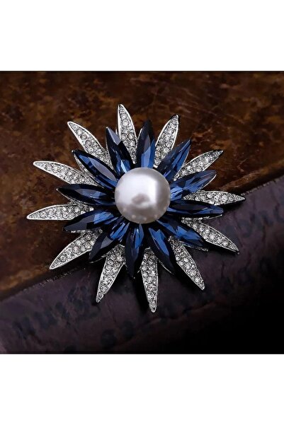 ESJ Inci Detaylı Kar Tanesi Kadın Broş Ebat: 4,5*4,5 Cm