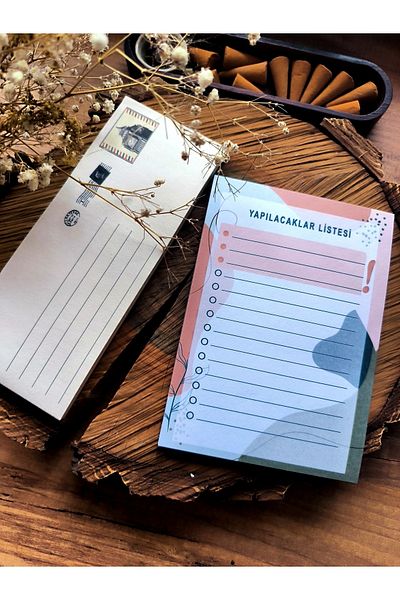 baddin aksesuar 2 Pieces Memo Pad Note Paper Bullet Journal Vintage Tt