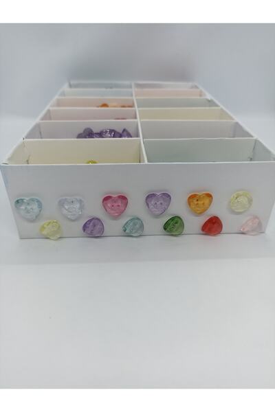 hobim42 Şeffaf Bebek Yelek Düğme Hobi Düğme Seti 12 Renk Her Renkten 5 Adet T...