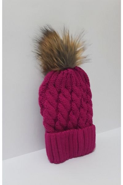 renkli çiçekler Fox Feather Beret Pink Color Women's Beret