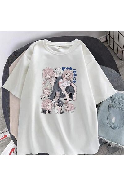Touz Tokyo Revengers Collages με στάμπα λευκό μπλουζάκι Unisex Oversize
