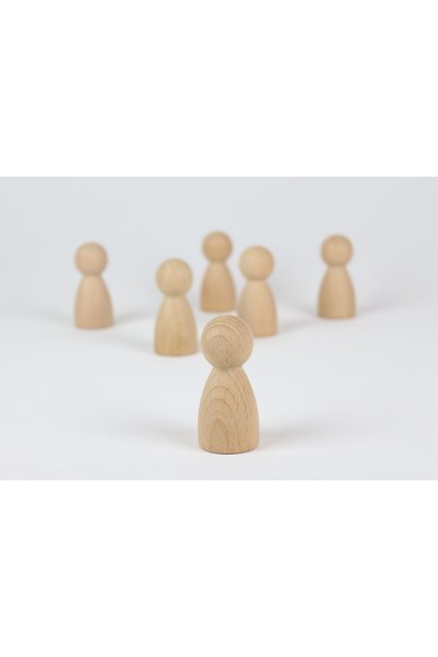 aliwooden 6-Piece Natural Human Figure