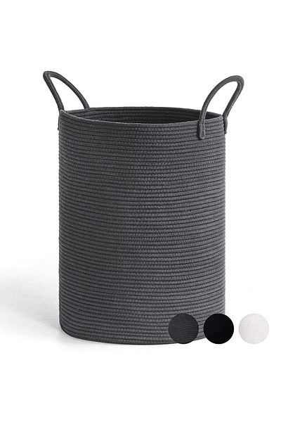 MaVaux Large Size 40Cm-36Cm Woven Basket - Side Handle, Wicker, Jute, Organizer
