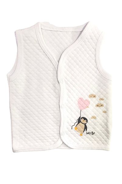 Bibaby Vest Quilted Lets Fly White