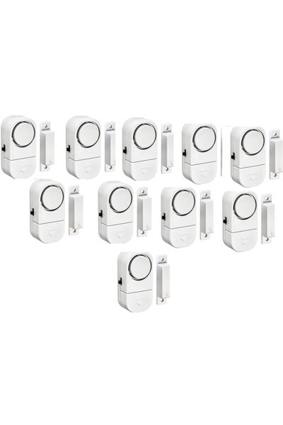Derwell Ev Güvenlik Kablosuz Ev Pencere Kapı Hırsız Güvenlik Mini Alarm Sistemi Manyetik Sensör ( 10 Adet )