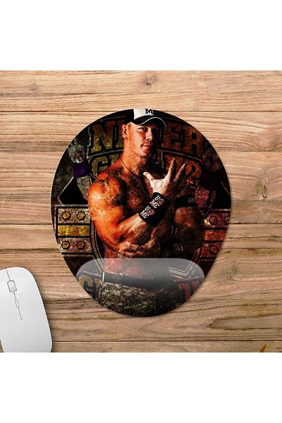 Pixxa موديل لوحة ماوس John Cena مع مسند للمعصم - 2 بيضاوي