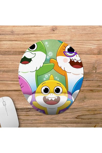 Pixxa Pinkfong - موديل لوحة ماوس يوتيوب مع دعم للمعصم - 3 بيضاوي