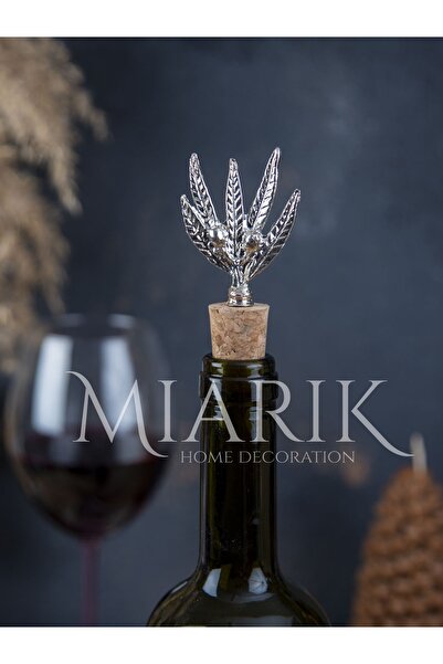 MIARIK DESIGN & DEKORASYON Zeytın Dalı Şışe Mantar , Şarap Mantarı , Şarap Tı...