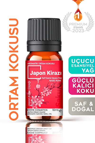 Cem Cosmetics Japon Kirazı 10ml Sakura Saf Esansiyel Uçucu Yağ Buhurdanlık Ya...