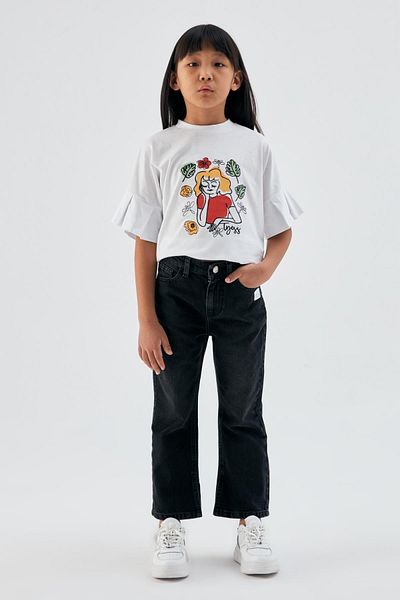 Tyess Girl's Anthracite Trousers 23psstj4204