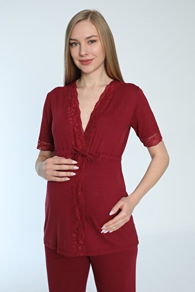 Miss Dünya Lissa Emzirmeye Uygun Önden Açılır Hamile Ve Lohusa Pijama Takımı