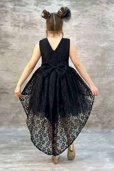 miço kids Children's Evening Dress with Salsa Tail and Bow Detail - Girls' Dress - Children's Evening Dress - Graduation Dress