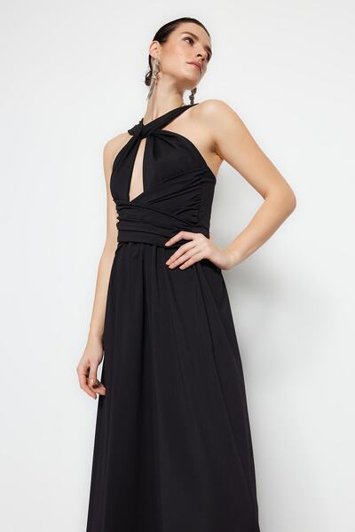 Trendyol Collection Dlouhé večerní šaty s detailním střihem do A – TPRSS23AE00010