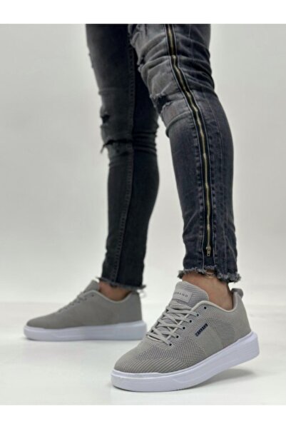 Bitmedeniste Κομψά και μοντέρνα ανδρικά παπούτσια με κορδόνια σε γκρι χρώμα