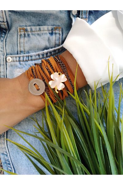 ZeynDesign Suede Clover Wrap Multi Bracelet