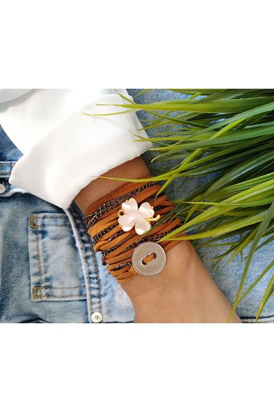 ZeynDesign Suede Clover Wrap Multi Bracelet