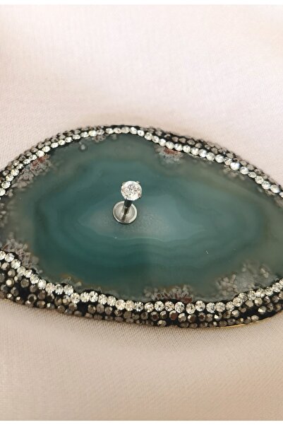 Bylin %100 G23 Titanyum Tek Taş Piercing (taş Çapı 3mm)-1 Adet