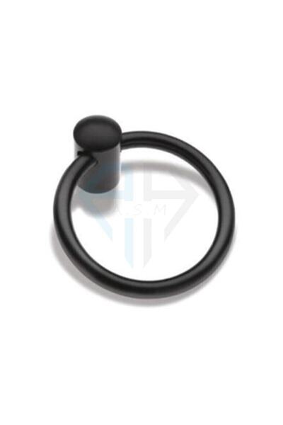 Asil Metal Tekli Halka Lüks Modern Dolap Çekmece Kulpları (2 Adet ) Tekli Halka Siyah - Tek Delik