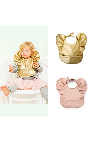 Petityu Gold Color Wing Elodie Bib Waterproof Bib 0-4 Years Old