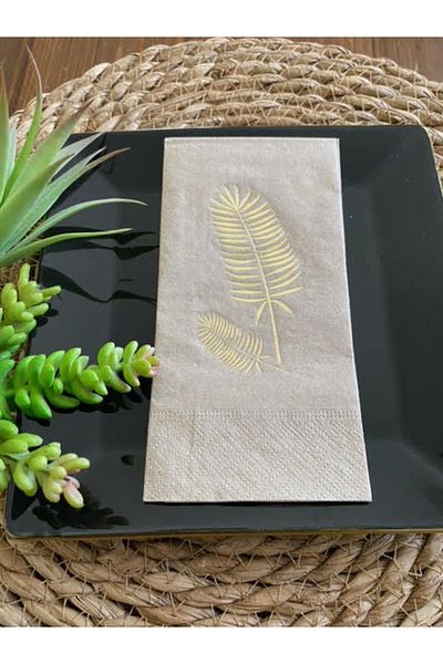 kidspartim Χρυσή επιχρυσωμένη χαρτοπετσέτα Kraft Palm