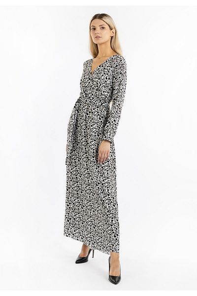 USHA Qisha – Damen Maxikleid und Allover-Print
