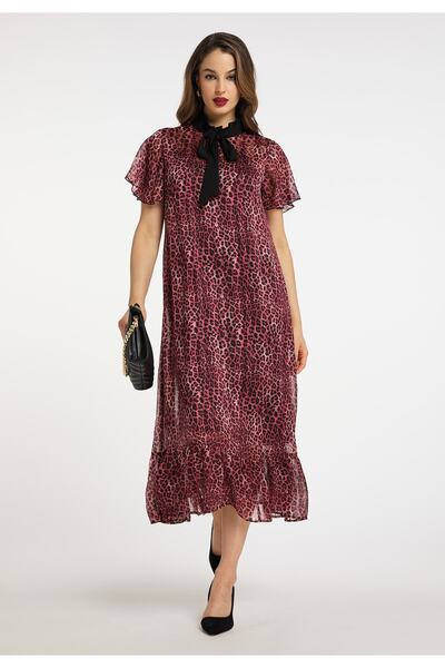 Faina Midikleid s Leoprintem