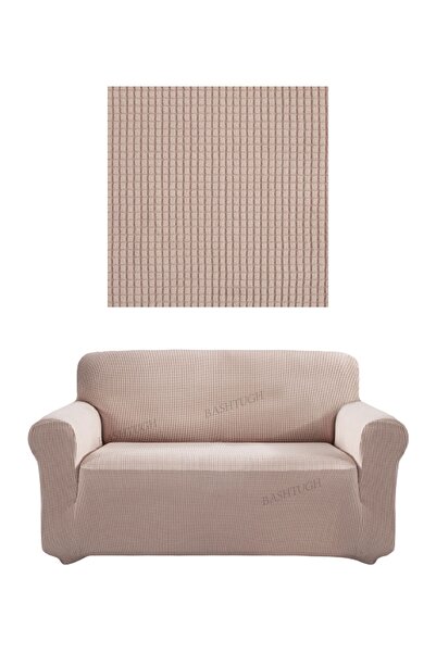 BASHTUGH TİCARET Yüksek Esnek Koltuk Kanepe Çekyat Örtüsü Lastikli Pitikare Desen3+2+1+1 Likralikö3211 Takım