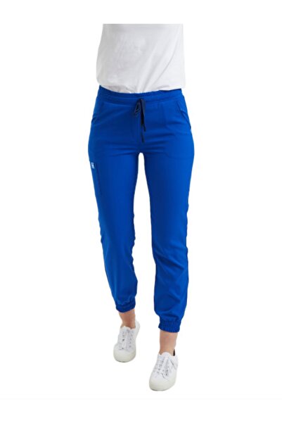 Wio Uniform Jogger- Kadın Likralı Royal Mavi Doktor Hemşire Cerrahi Üniforma ...