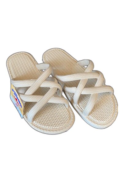 GEZER Kadın Kaydırmaz Taban Hasırlı Yazlık Terlik