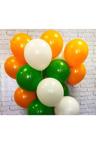 Deniz Party Store Pastel Orange Green White Balloon 12 Inch 15 Pieces
