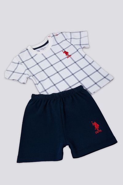 U.S. Polo Assn. Base. Polo Assn Nice Little Baby Cream Baby Tshirt Set