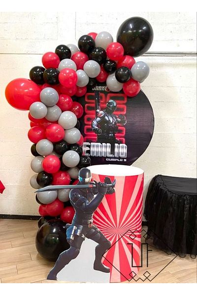 MERİ PARTİ 100 Pieces Black Gray Red Balloons And Balloon Chain Birthday Balloon Concept