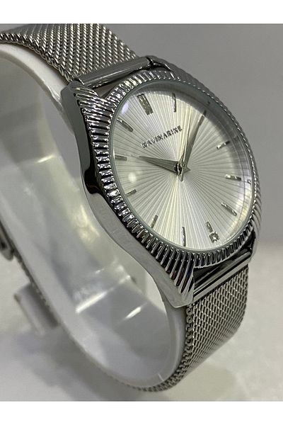 Navimarine Silver Straw Knitted Women's Wristwatch 34 Mm