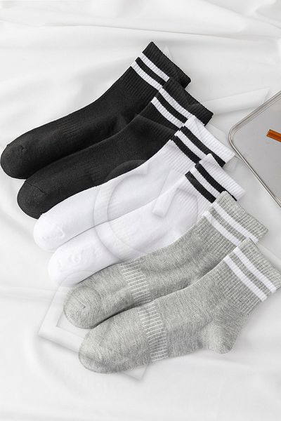 BGK Unisex 6 Ζεύγη απλές κάλτσες τένις, μαύρες-άσπρες