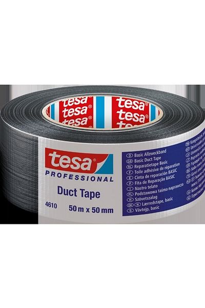 Tesa 04610 Basic Duct Repair Tape Black 50x50 Mm