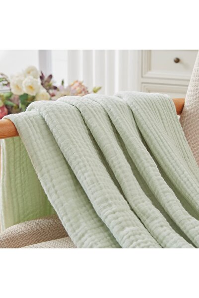 EVYA 4 Layers Organic 100% Mushroom 170X220 cm Green Soft Modern Acanthus Bedspread