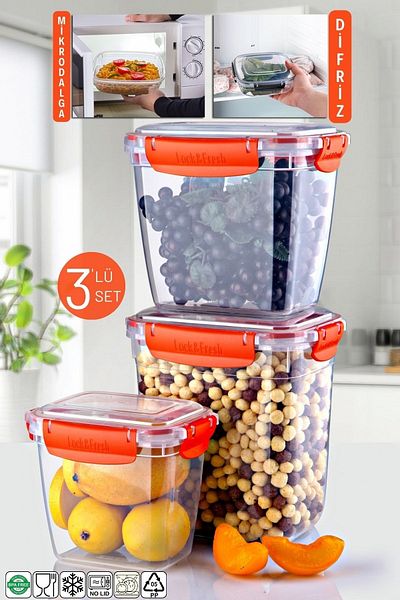 Nandy Home Master Rectangular Set of 3 - Microwavable Storage Container 825/1575/2100 ml