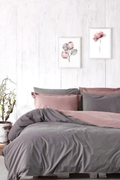 Sheri Home Çift Kişilik Çift Taraflı Vintage Nevresim Takımı 200x220cm Açık M...