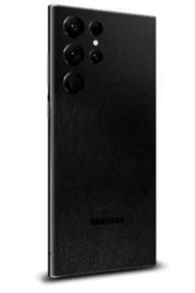 Ecr Mobile Samsung S23 Ultra Ile Uyumlu Deri Siyah Desenli Arka Kaplama