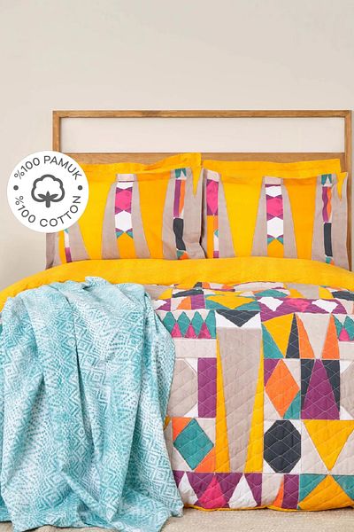 Karaca Home Set de vară dublu Vitali Purple 100% bumbac (SET HORĂ PLAPUCĂ Pique)