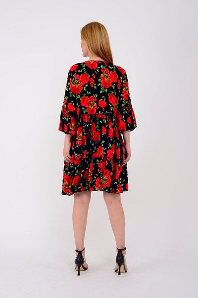 Hazinedan Rochie spaniolă scurtă Boho cu imprimeu floral