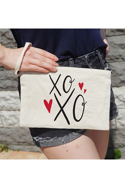 PEKSHOP Чанта за клъч - Чанта за грим с надпис Xoxo
