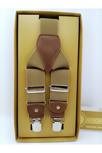 Elegans Giyim Aksesuar Unisex Hardal Pantalon Askı