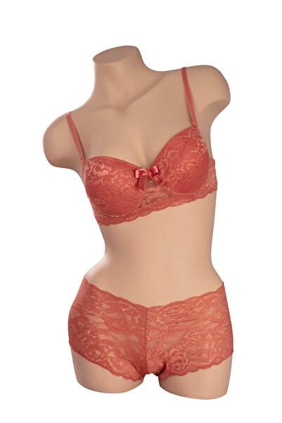 TuncayLea Women's Lace Supported Bra Panties Set